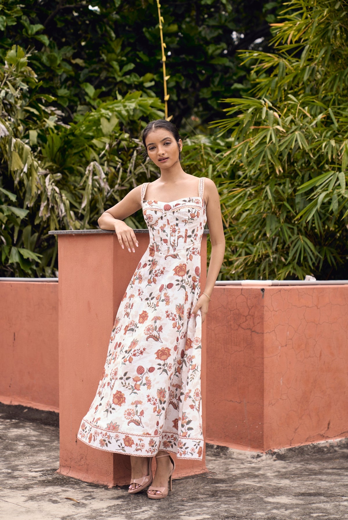 Nadine Merabi Floral Linen Dress