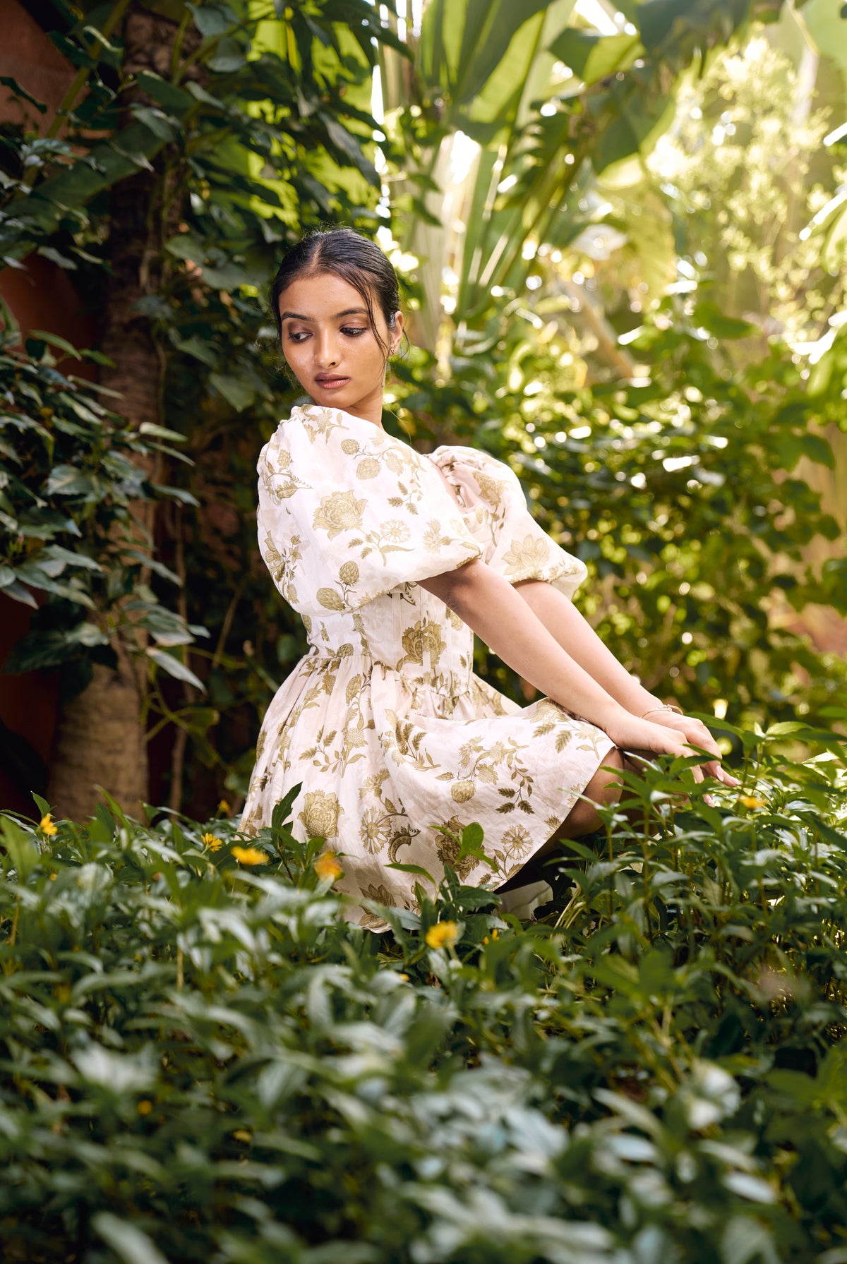 Simone Blouse corset mini dress in 60 lea linen ,luxury wear by Itkori