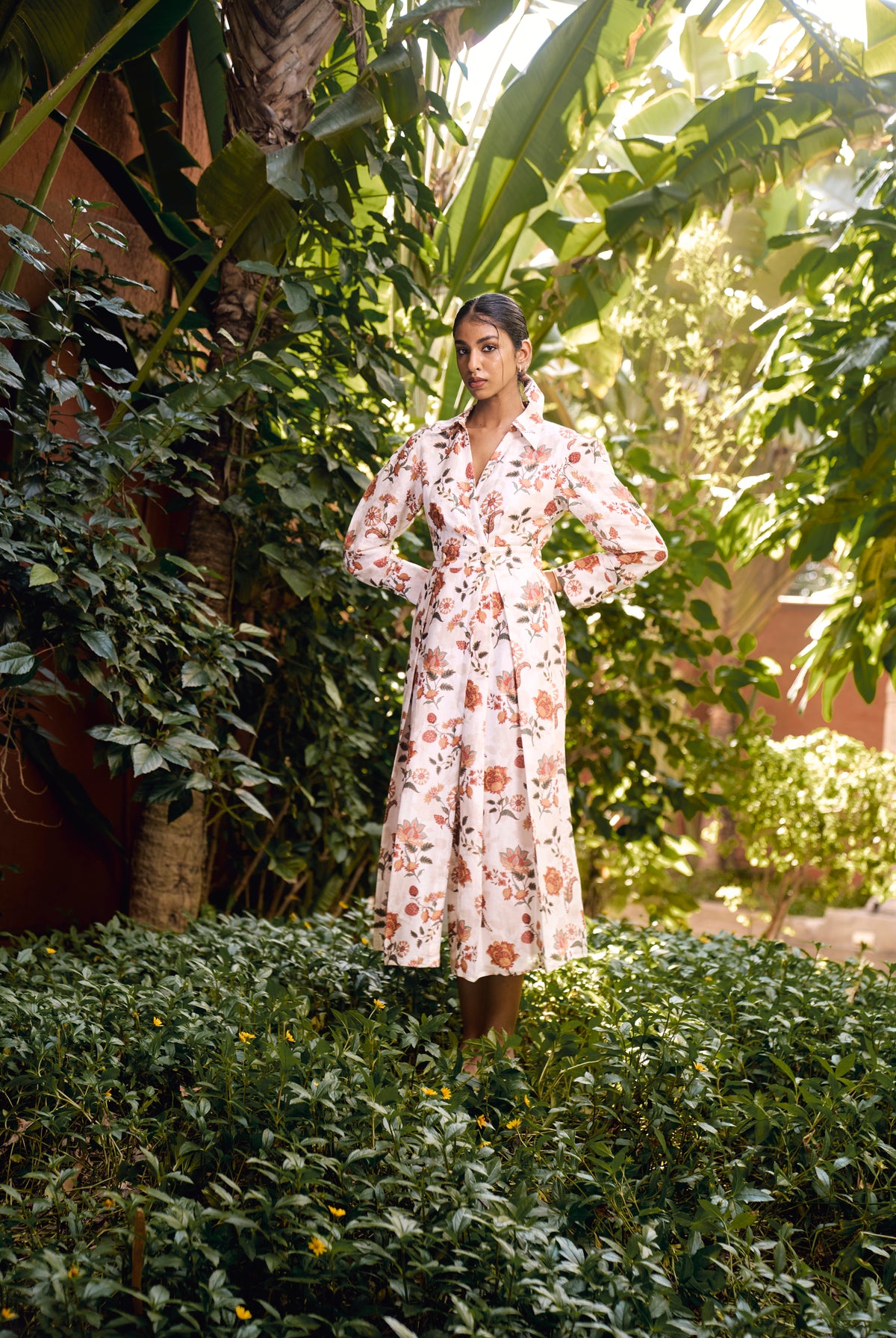 Zahira Long Wrap Slik Linen dress by Itkori