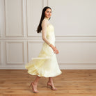dubai luxury brand silk maxi flared dress for party 